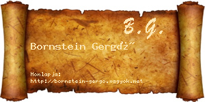 Bornstein Gergő névjegykártya
